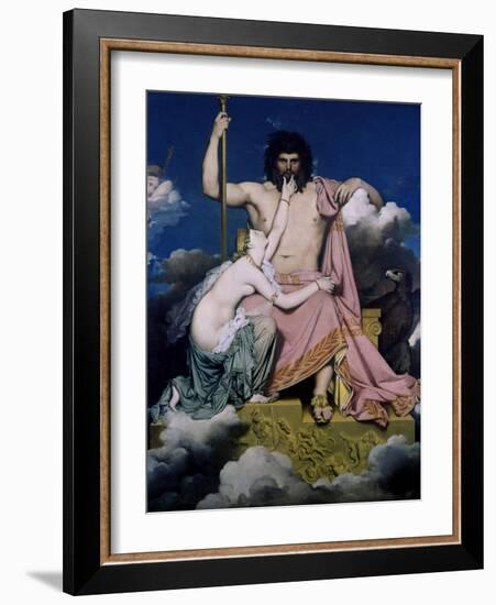 Thetis and Jupiter-Jean-Auguste-Dominique Ingres-Framed Art Print