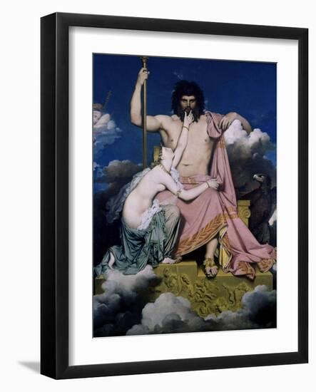 Thetis and Jupiter-Jean-Auguste-Dominique Ingres-Framed Art Print