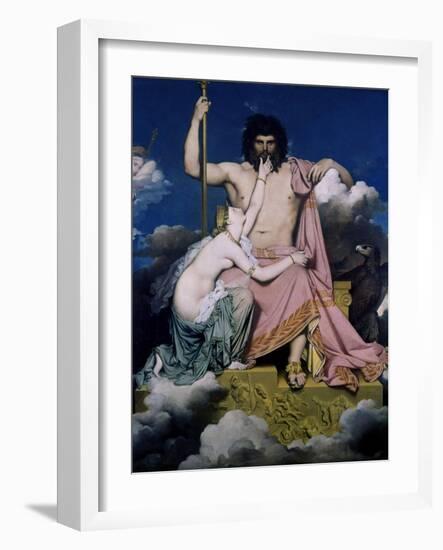 Thetis and Jupiter-Jean-Auguste-Dominique Ingres-Framed Art Print