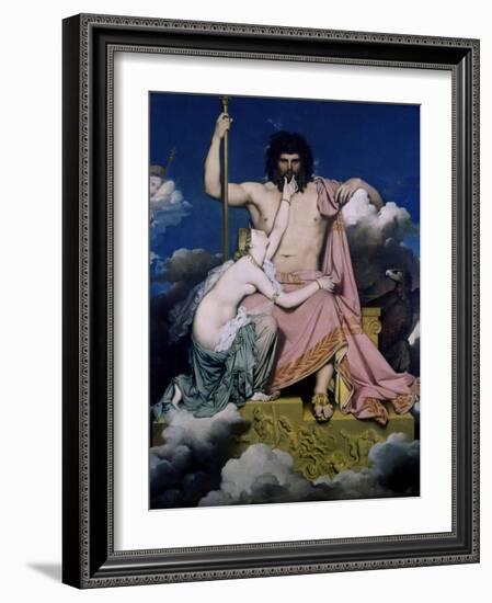 Thetis and Jupiter-Jean-Auguste-Dominique Ingres-Framed Art Print