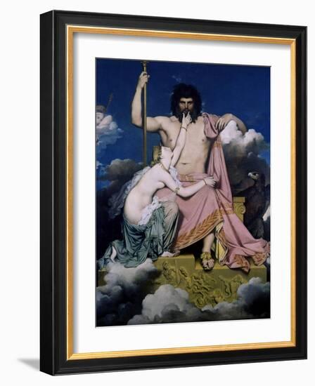 Thetis and Jupiter-Jean-Auguste-Dominique Ingres-Framed Art Print