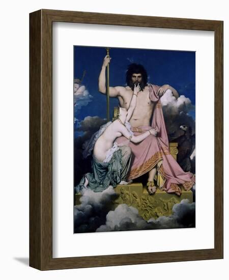 Thetis and Jupiter-Jean-Auguste-Dominique Ingres-Framed Art Print