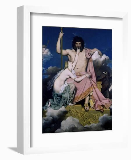 Thetis and Jupiter-Jean-Auguste-Dominique Ingres-Framed Art Print