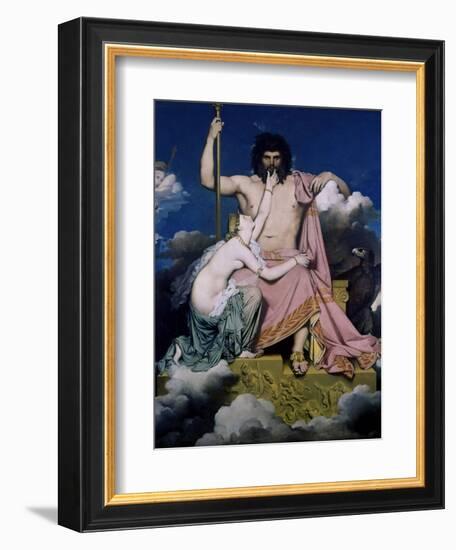 Thetis and Jupiter-Jean-Auguste-Dominique Ingres-Framed Art Print