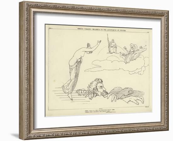 Thetis Calling Briareus to the Assistance of Jupiter-John Flaxman-Framed Giclee Print