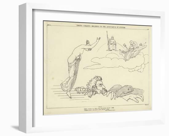 Thetis Calling Briareus to the Assistance of Jupiter-John Flaxman-Framed Giclee Print