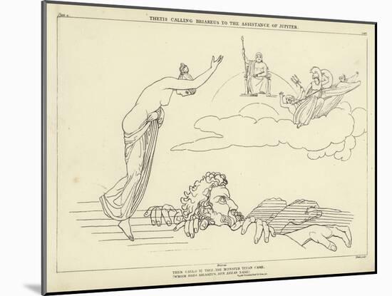 Thetis Calling Briareus to the Assistance of Jupiter-John Flaxman-Mounted Giclee Print