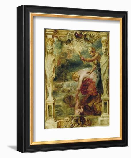 Thetis Dipping the Infant Achilles into the River Styx, 1630-1635-Peter Paul Rubens-Framed Giclee Print