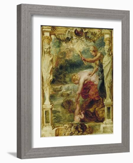 Thetis Dipping the Infant Achilles into the River Styx, 1630-1635-Peter Paul Rubens-Framed Giclee Print