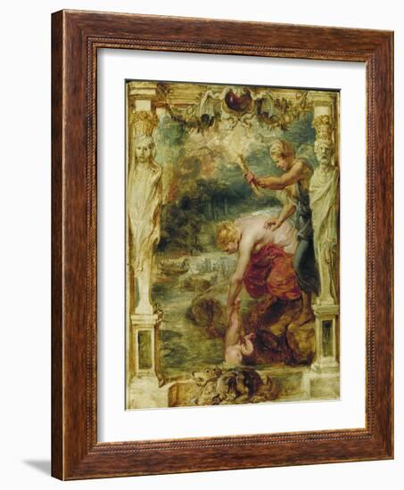 Thetis Dipping the Infant Achilles into the River Styx, 1630-1635-Peter Paul Rubens-Framed Giclee Print