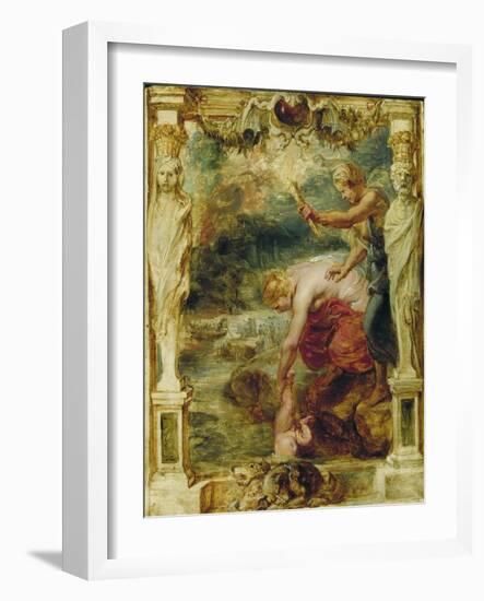 Thetis Dipping the Infant Achilles into the River Styx, 1630-1635-Peter Paul Rubens-Framed Giclee Print