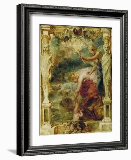 Thetis Dipping the Infant Achilles into the River Styx, 1630-1635-Peter Paul Rubens-Framed Giclee Print