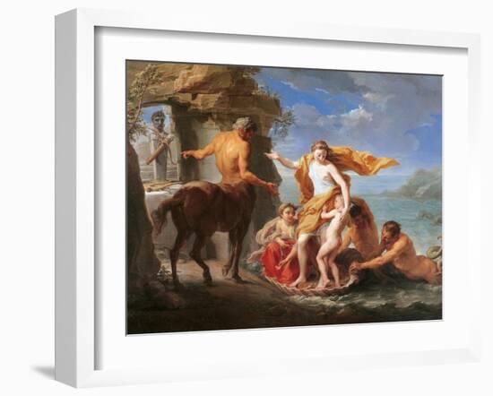 Thetis Entrusting Achilles to the Centaur Chiron-Pompeo Batoni-Framed Art Print