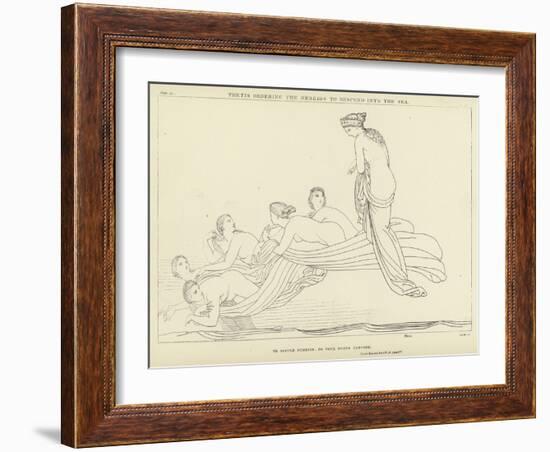 Thetis Ordering the Nereids to Descend into the Sea-John Flaxman-Framed Giclee Print