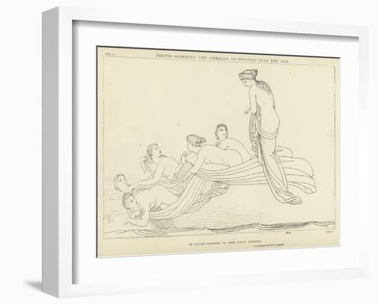 Thetis Ordering the Nereids to Descend into the Sea-John Flaxman-Framed Giclee Print