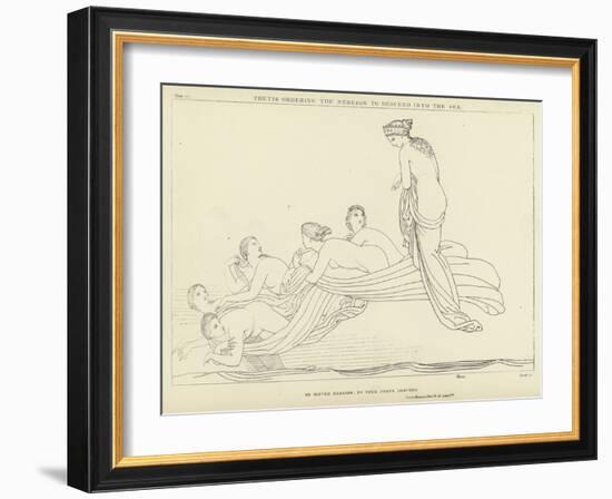 Thetis Ordering the Nereids to Descend into the Sea-John Flaxman-Framed Giclee Print