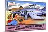 They All Landed At Chicago's Midway Airport-Curt Teich & Company-Mounted Art Print