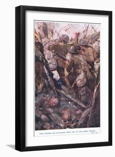 They Bombed and Bayoneted their Way Up the Enemy Trench-Cyrus Cuneo-Framed Giclee Print