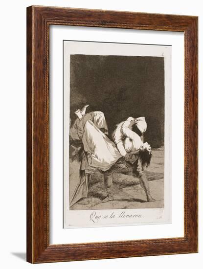 They Carried Her Off!, Plate Eight from Los Caprichos, 1797-99-Francisco de Goya-Framed Giclee Print