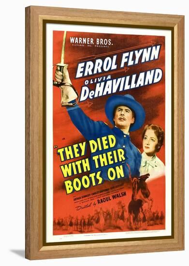 They Died With Their Boots On, Errol Flynn, Olivia De Havilland, 1941-null-Framed Stretched Canvas