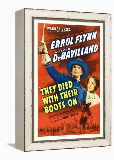 They Died With Their Boots On, Errol Flynn, Olivia De Havilland, 1941-null-Framed Stretched Canvas