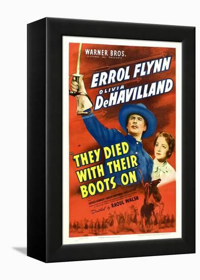 They Died With Their Boots On, Errol Flynn, Olivia De Havilland, 1941-null-Framed Stretched Canvas