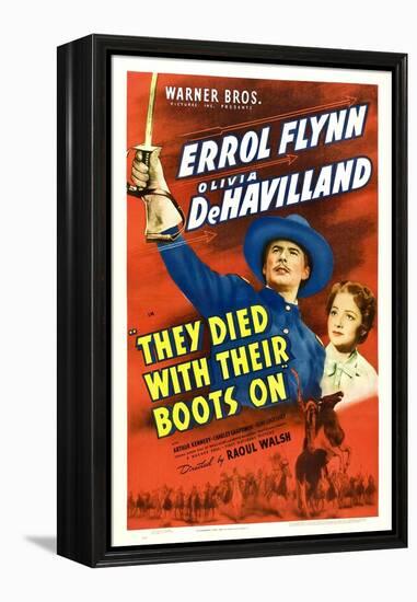 They Died With Their Boots On, Errol Flynn, Olivia De Havilland, 1941-null-Framed Stretched Canvas