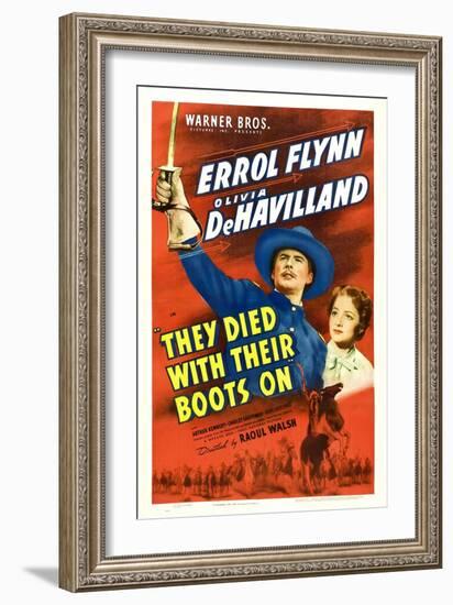 They Died With Their Boots On, Errol Flynn, Olivia De Havilland, 1941-null-Framed Premium Giclee Print