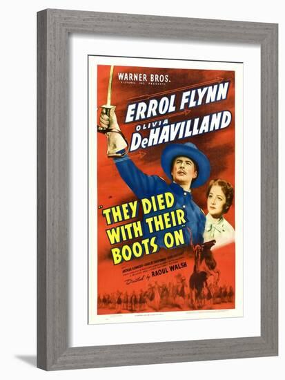 They Died With Their Boots On, Errol Flynn, Olivia De Havilland, 1941-null-Framed Premium Giclee Print
