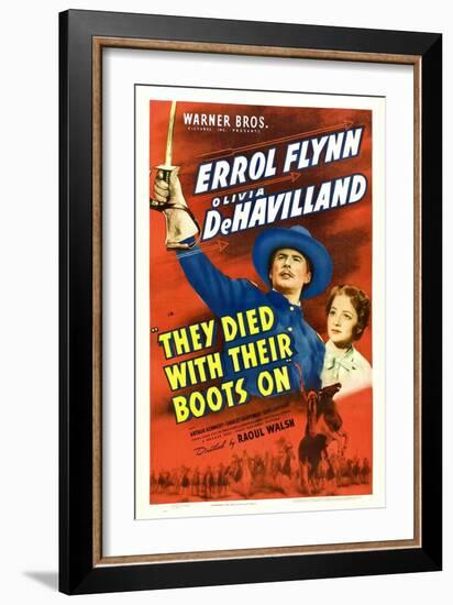 They Died With Their Boots On, Errol Flynn, Olivia De Havilland, 1941-null-Framed Premium Giclee Print