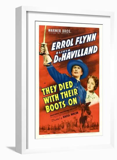 They Died With Their Boots On, Errol Flynn, Olivia De Havilland, 1941-null-Framed Premium Giclee Print