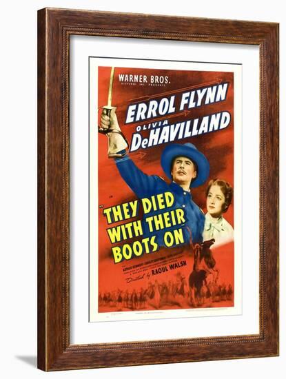 They Died With Their Boots On, Errol Flynn, Olivia De Havilland, 1941-null-Framed Art Print