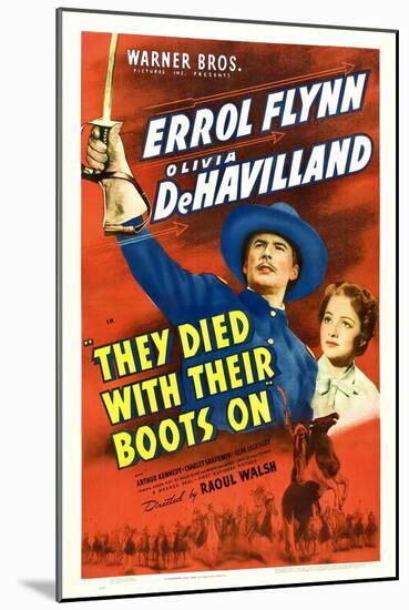 They Died With Their Boots On, Errol Flynn, Olivia De Havilland, 1941-null-Mounted Art Print