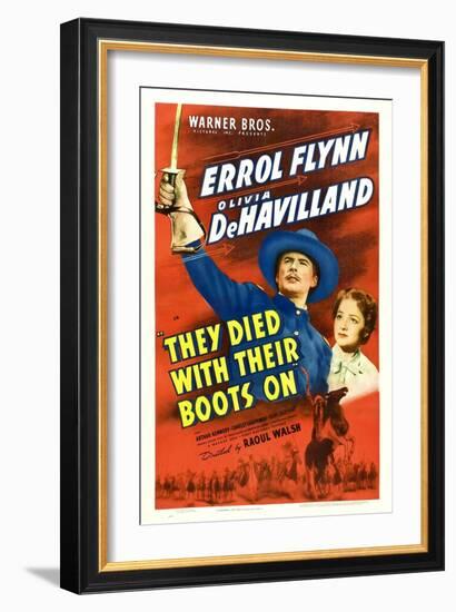 They Died With Their Boots On, Errol Flynn, Olivia De Havilland, 1941-null-Framed Art Print