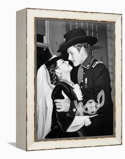 They Died With Their Boots On, Olivia De Havilland, Errol Flynn, 1941-null-Framed Stretched Canvas