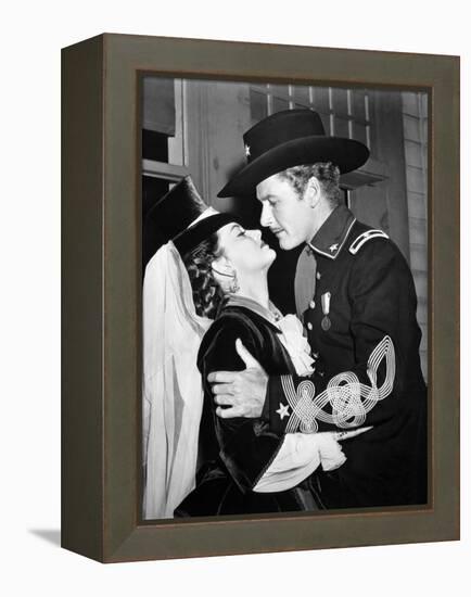 They Died With Their Boots On, Olivia De Havilland, Errol Flynn, 1941-null-Framed Stretched Canvas