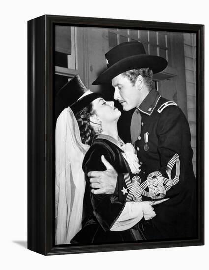 They Died With Their Boots On, Olivia De Havilland, Errol Flynn, 1941-null-Framed Stretched Canvas