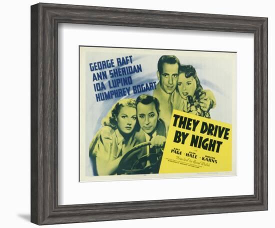 They Drive By Night, 1940-null-Framed Art Print