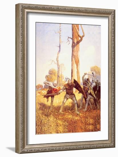 They Fought with Him-Newell Convers Wyeth-Framed Art Print