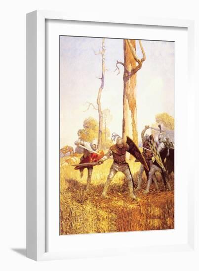 They Fought with Him-Newell Convers Wyeth-Framed Art Print