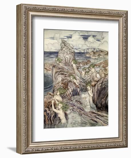 They Have Sea-Green Hair, Illustration from 'A Wonder Book for Girls and Boys'-Arthur Rackham-Framed Giclee Print