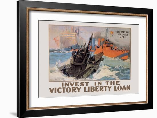 They Kept the Sea Lanes Open, Invest in the Liberty Loan-L.a. Shafer-Framed Art Print