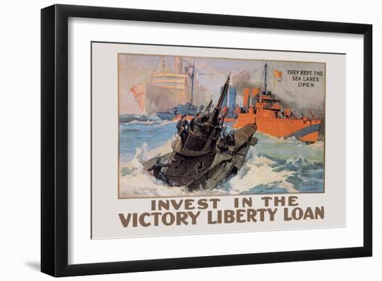 They Kept the Sea Lanes Open, Invest in the Liberty Loan-L.a. Shafer-Framed Art Print