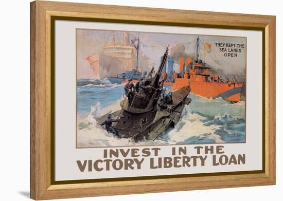 They Kept the Sea Lanes Open, Invest in the Liberty Loan-L.a. Shafer-Framed Stretched Canvas