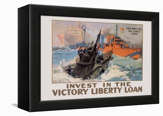 They Kept the Sea Lanes Open, Invest in the Liberty Loan-L.a. Shafer-Framed Stretched Canvas