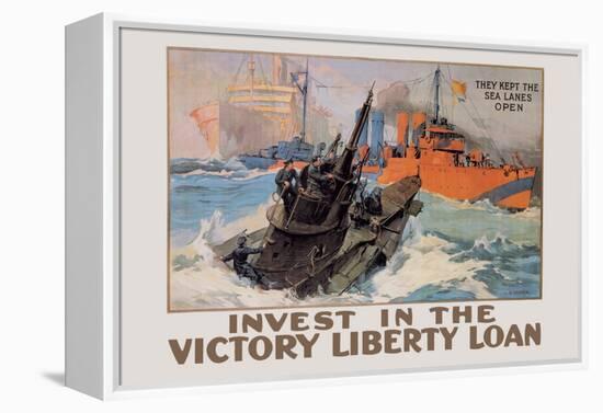 They Kept the Sea Lanes Open, Invest in the Liberty Loan-L.a. Shafer-Framed Stretched Canvas