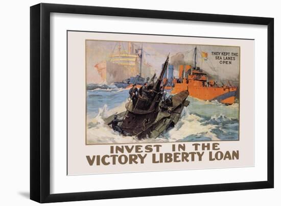 They Kept the Sea Lanes Open, Invest in the Liberty Loan-L.a. Shafer-Framed Art Print