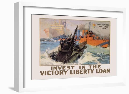 They Kept the Sea Lanes Open, Invest in the Liberty Loan-L.a. Shafer-Framed Art Print