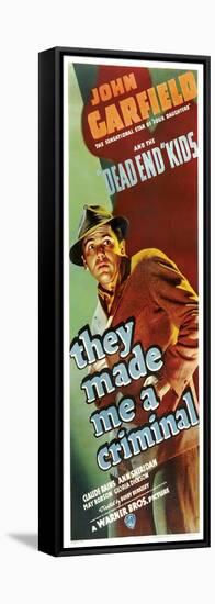 THEY MADE ME A CRIMINAL, John Garfield on insert poster, 1939.-null-Framed Stretched Canvas