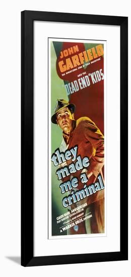 THEY MADE ME A CRIMINAL, John Garfield on insert poster, 1939.-null-Framed Art Print